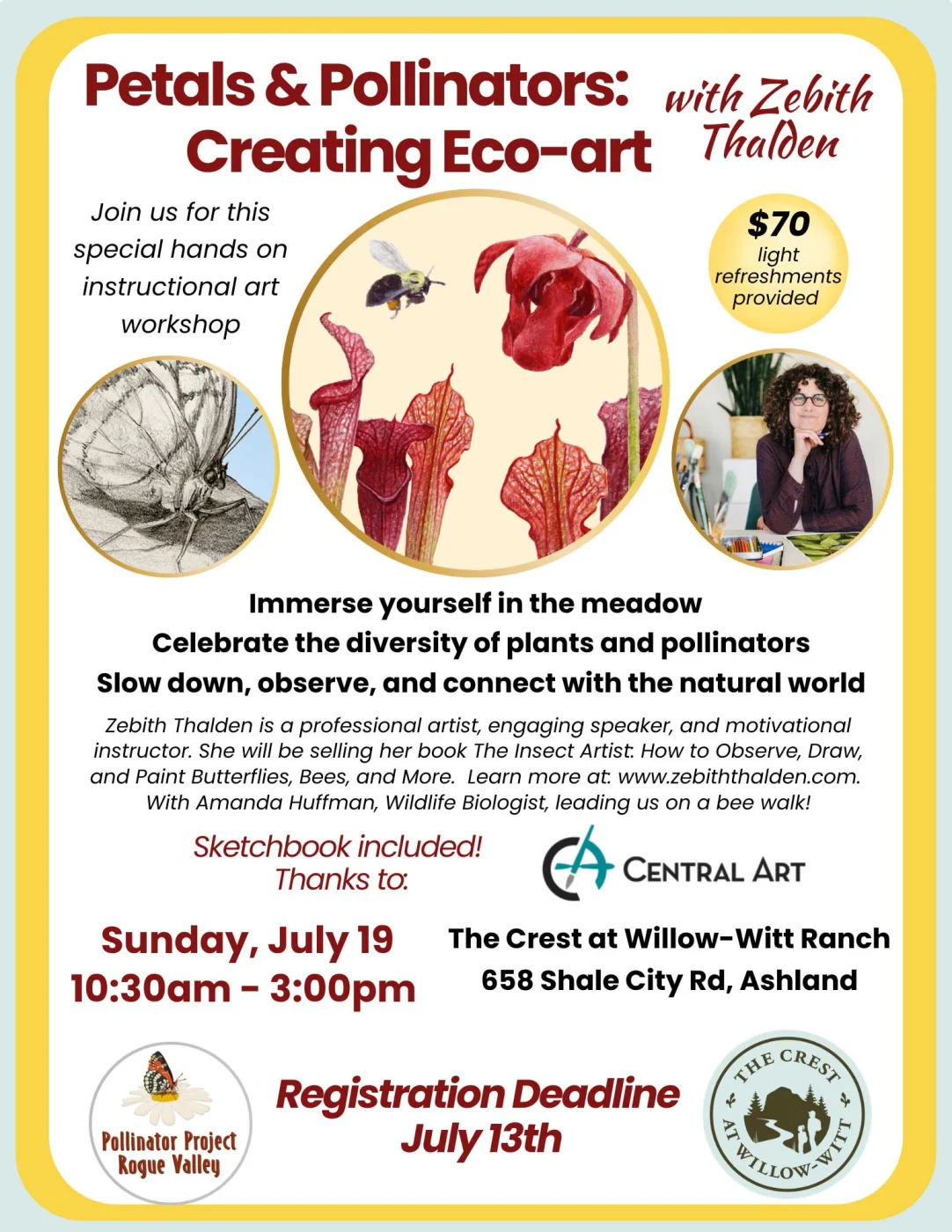Petals and Pollinators Eco Art with Pollinator Project Rogue Valley