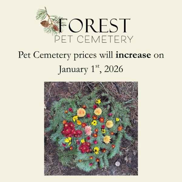 Forest Pet Cemetery prices will increase January 1, 2026
